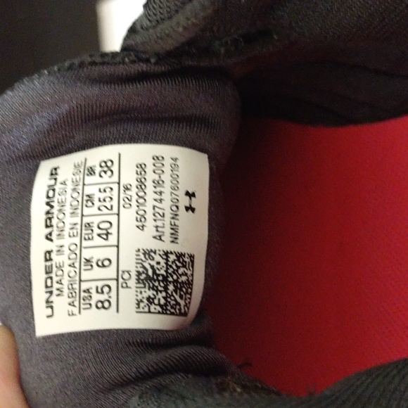 Ladies UA Micro G Running Shoes Size 8.5 Grey with Pink Logo - Picture 3 of 3